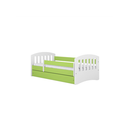 Dětská postel s úložným prostorem Classic 80x160 cm Bílá + zelená Pěnová matrace Signal-nabytek