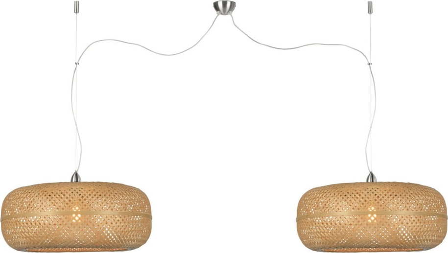 Hnědé bambusové dvojité závěsné svítidlo Good&Mojo Palawan Good&Mojo