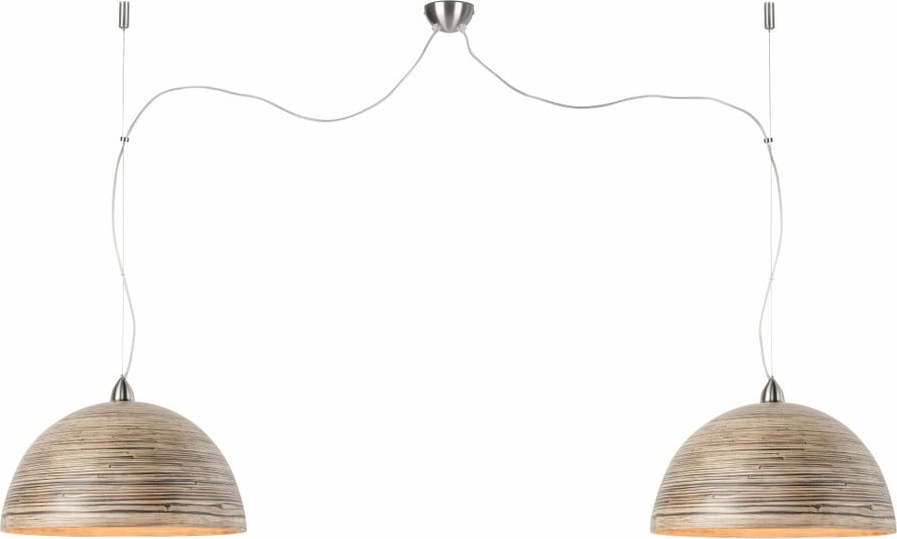 Hnědé závěsné dvojité světlo z bambusu Good&Mojo Halong Good&Mojo