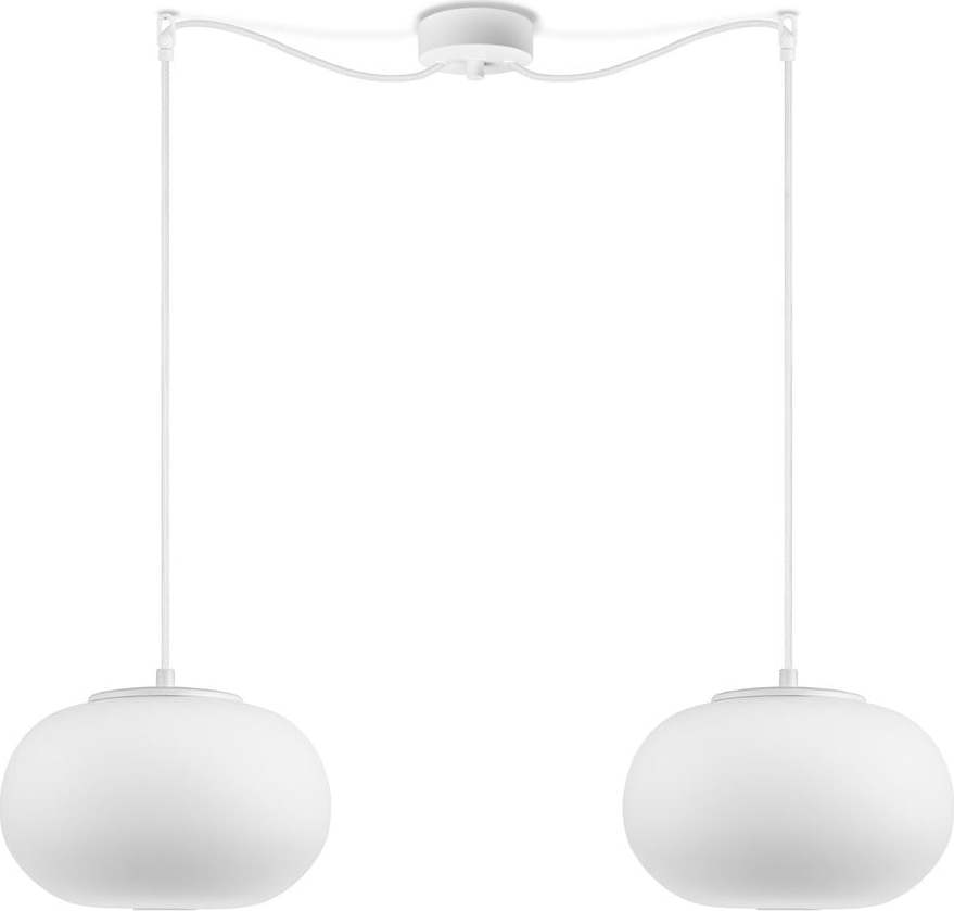 Matně bílé dvouramenné závěsné svítidlo Sotto Luce Dosei