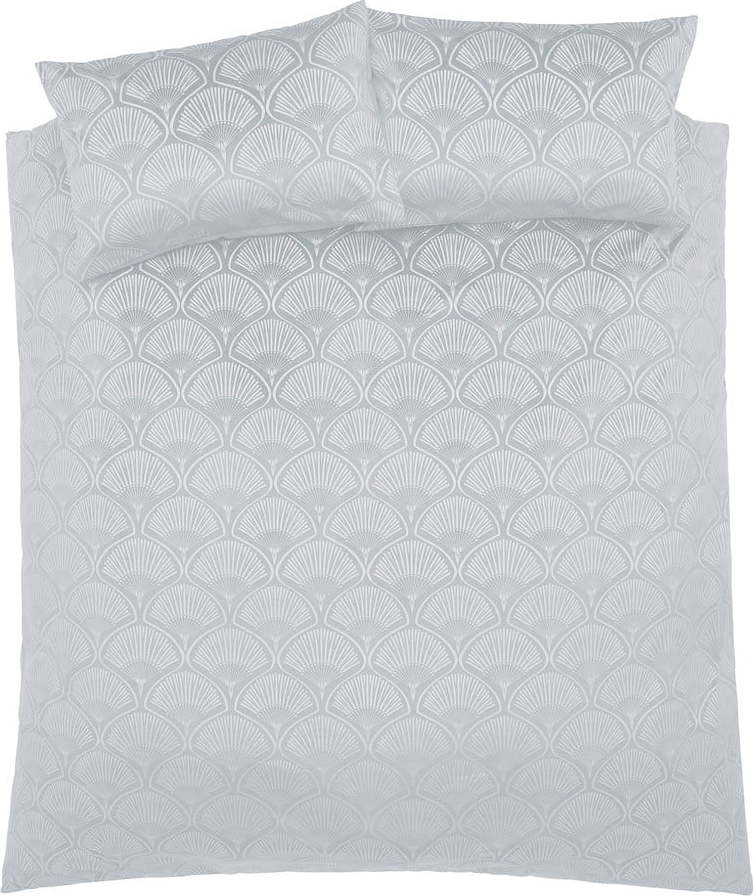 Šedé povlečení na dvoulůžko 200x200 cm Art Deco Pearl - Catherine Lansfield Catherine Lansfield