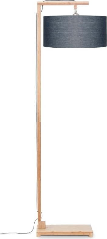 Stojací lampa s tmavě šedým stínidlem a konstrukcí z bambusu Good&Mojo Himalaya Good&Mojo