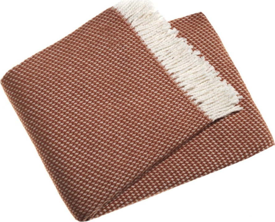 Terakotově hnědý pléd s podílem bavlny Euromant Ruby