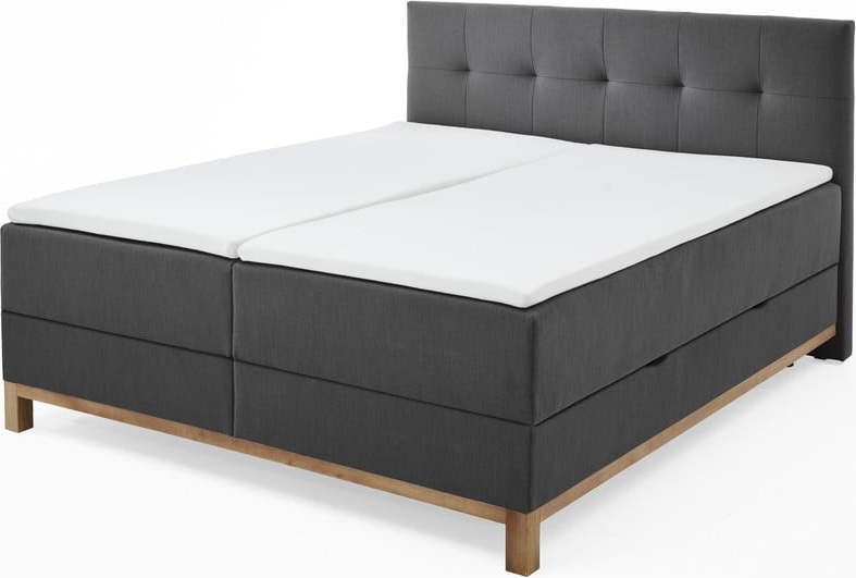 Tmavě šedá boxspring postel s úložným prostorem 160x200 cm Catania - Meise Möbel Meise Möbel