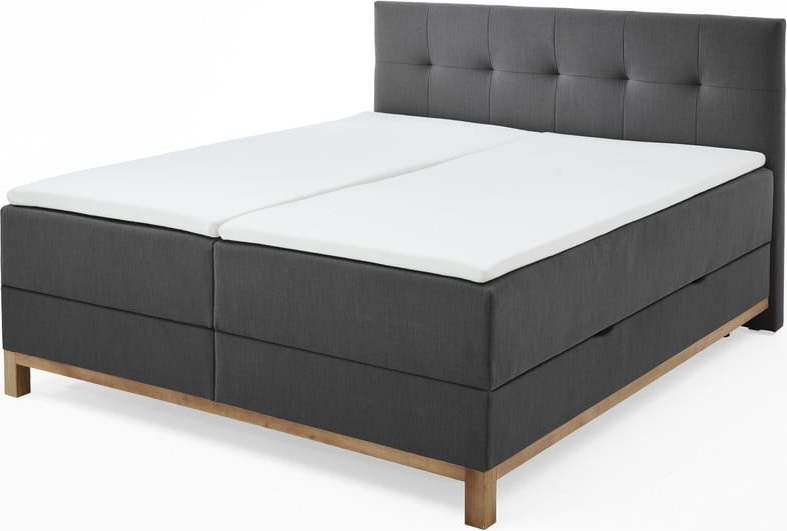 Tmavě šedá boxspring postel s úložným prostorem 180x200 cm Catania - Meise Möbel Meise Möbel