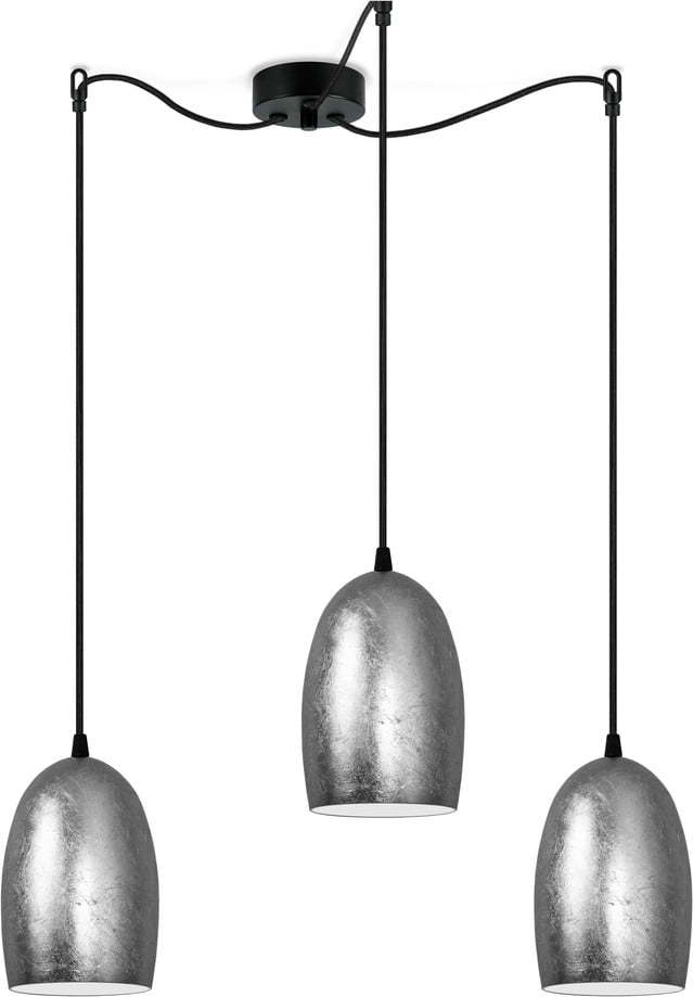 Tříramenné stropní svítidlo ve stříbrné barvě Sotto Luce UME S