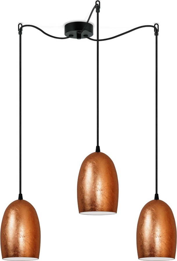 Trojramenné závěsné svítidlo v měděné barvě Sotto Luce UME Elementary
