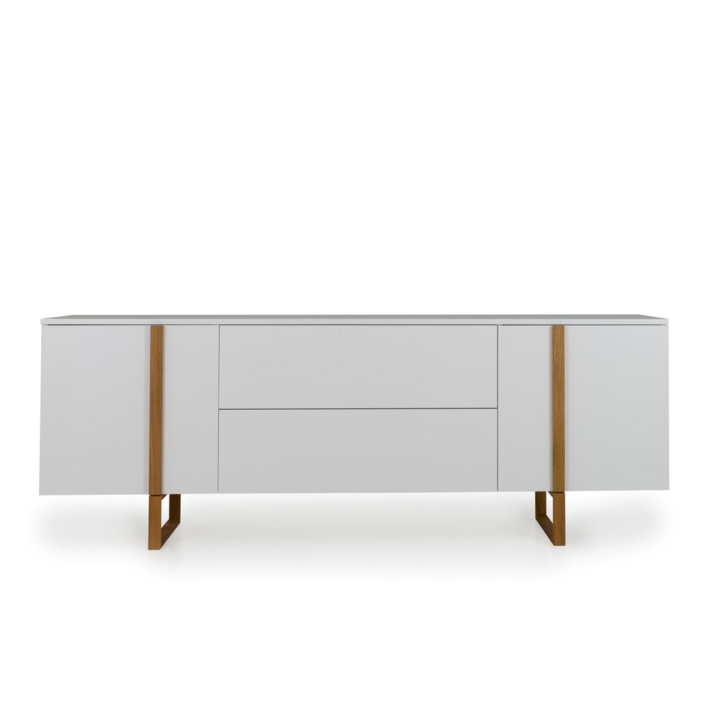 Bílá komoda s nohami z dubového dřeva Tenzo Birka