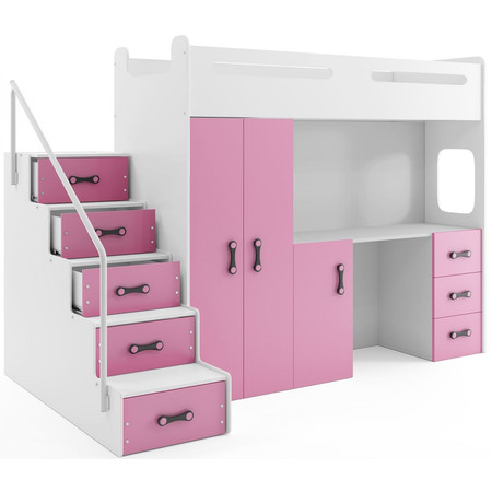 Dětská patrová postel MAX IV 80x200 cm - bílá Ružové BMS