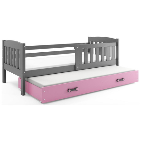 Dětská postel KUBUS s výsuvnou postelí 80x190 cm - grafit Ružové BMS