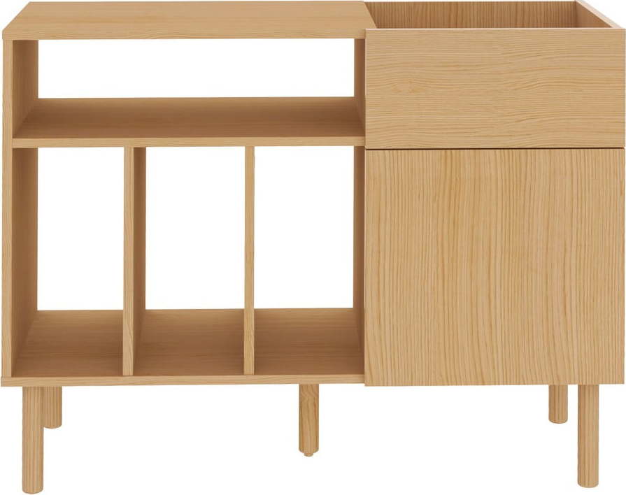 Nízká komoda na gramofonové desky v dekoru dubu 100x80 cm Viny - TemaHome TemaHome