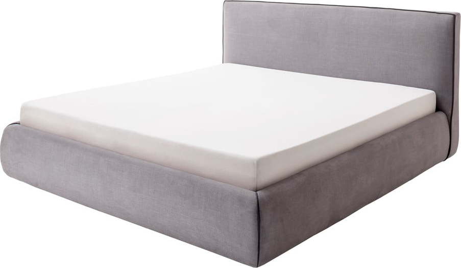 Šedá čalouněná dvoulůžková postel 180x200 cm Milan - Meise Möbel Meise Möbel