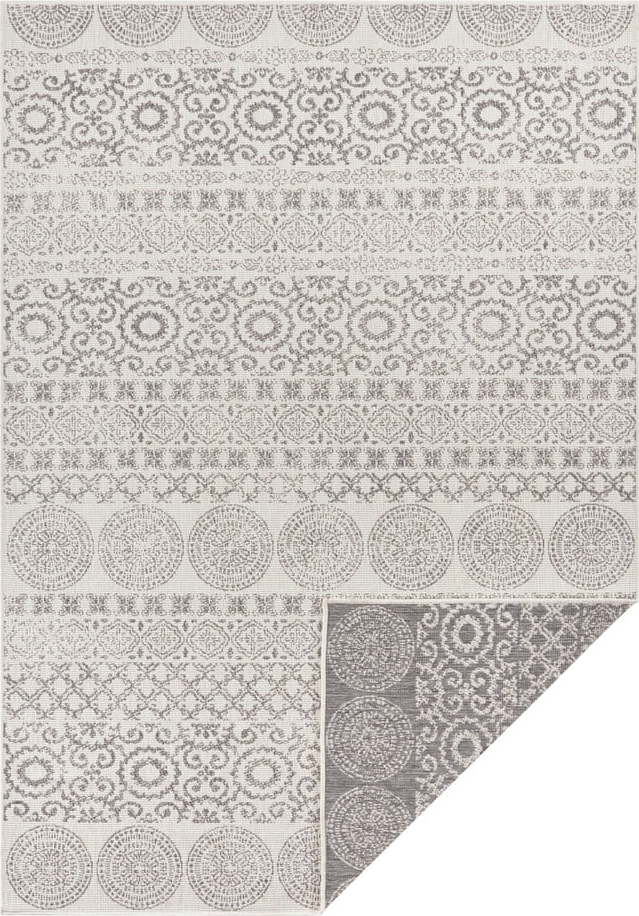 Šedo-bílý venkovní koberec Ragami Circle