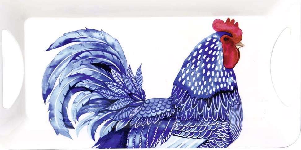 Servírovací tác 39.5x20.5 cm Blue Plumage - IHR IHR