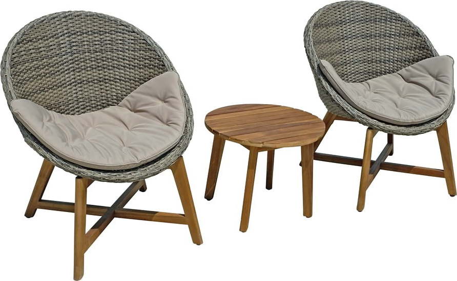 Set 2 zahradních křesel a dřevěného stolku ADDU Reno Garden Pleasure