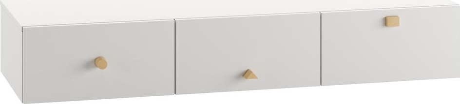 Světle šedá nízká dětská komoda 150x25 cm Cube - Pinio Pinio