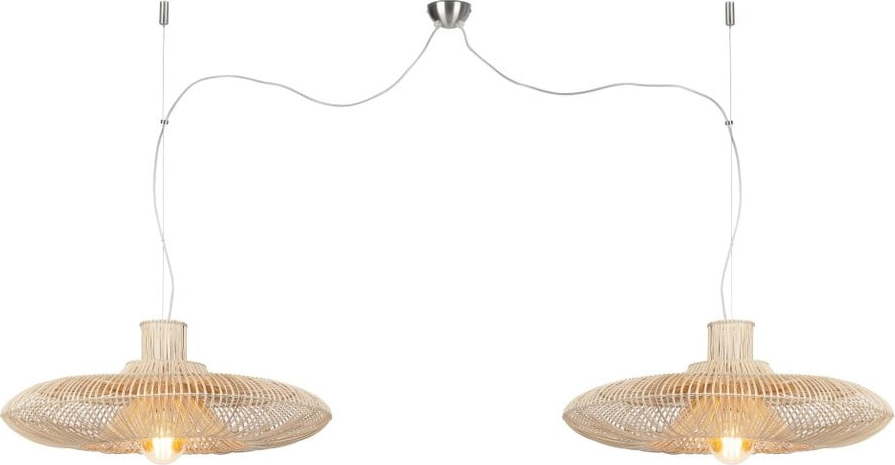 Závěsné ratanové dvojité svítidlo Good&Mojo Kalahari
