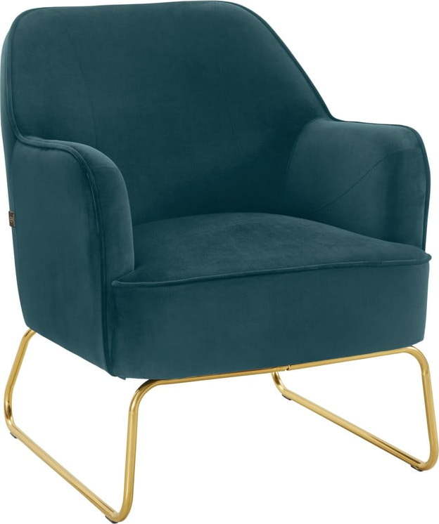 Zelenomodré sametové křeslo Joshua - Støraa Støraa