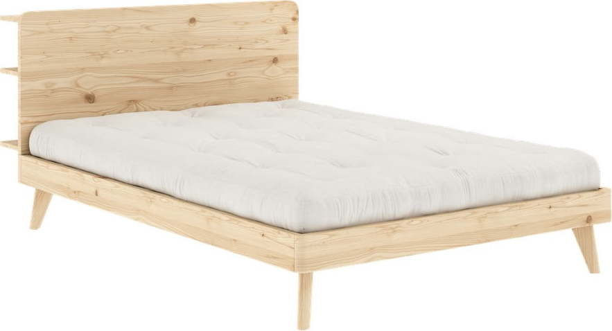 Dvoulůžková postel s roštem 140x200 cm v přírodní barvě Retreat – Karup Design Karup Design