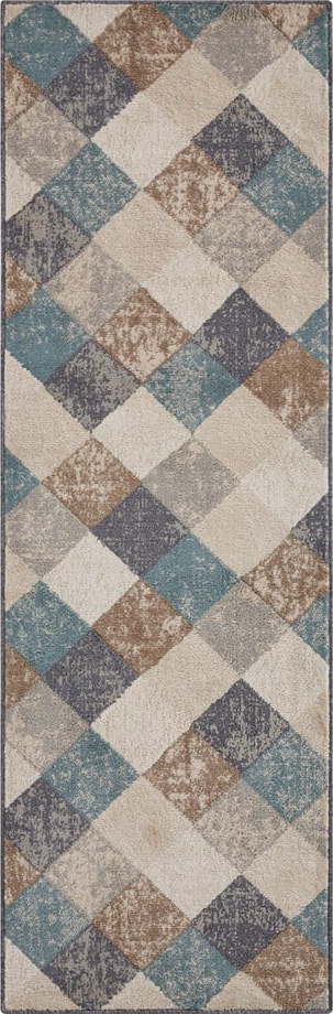 Modro-béžový koberec běhoun 200x80 cm Terrain - Hanse Home Hanse Home