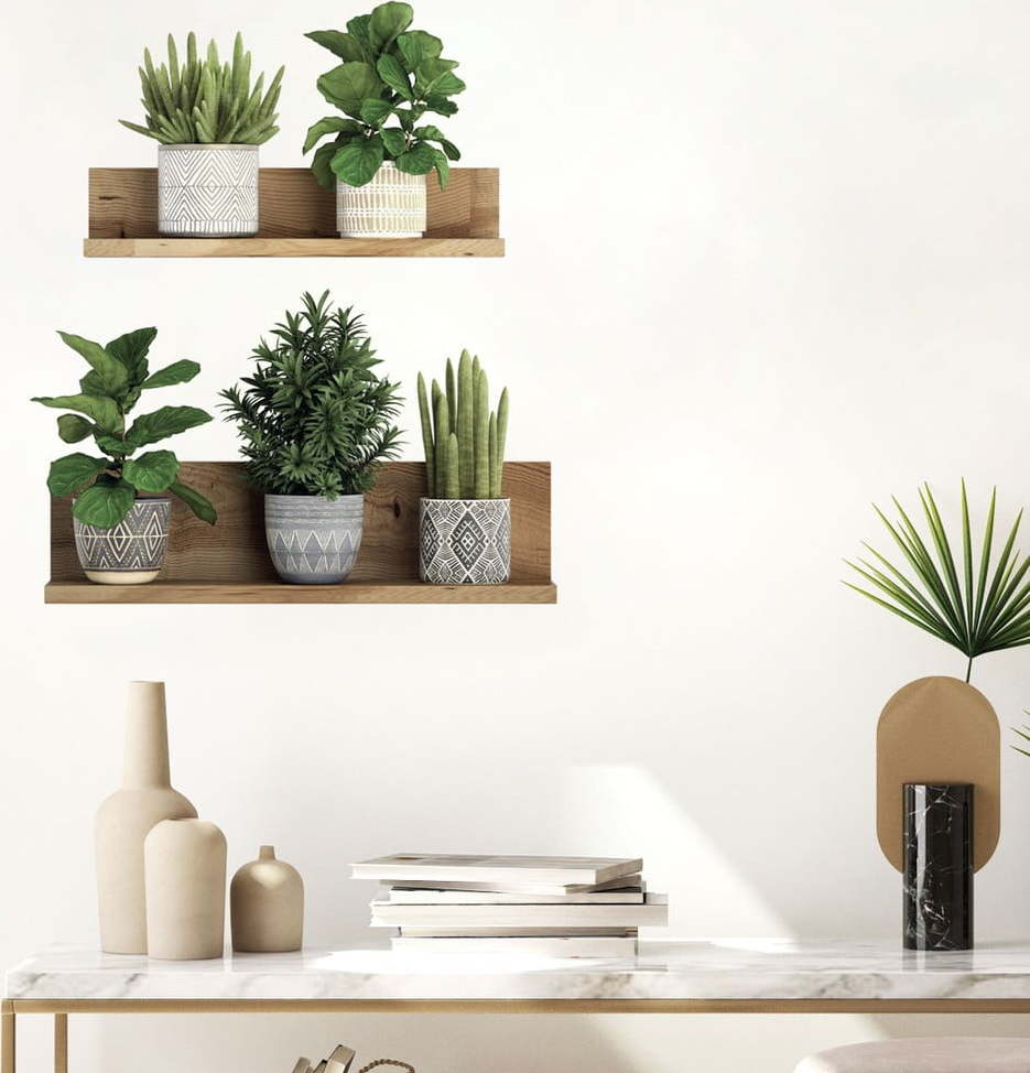 Samolepka na zeď 60x35 cm 3D effect Green Plants – Ambiance Ambiance
