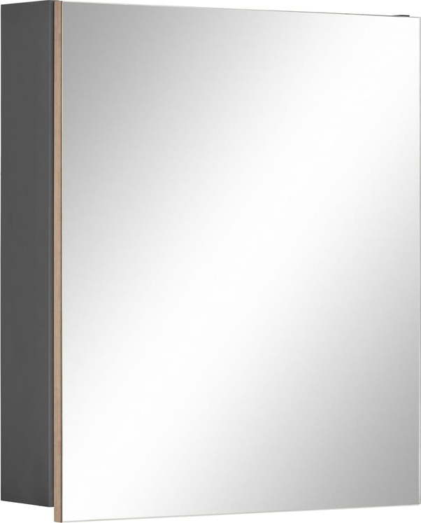 Šedá nástěnná koupelnová skříňka se zrcadlem Støraa Wisla