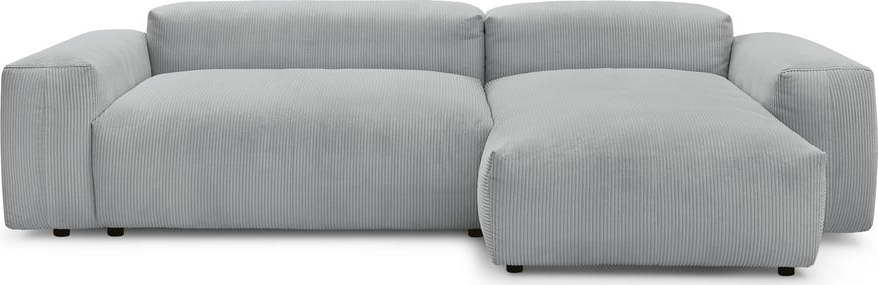 Světle šedá manšestrová rohová pohovka (pravý roh) Lafayette – Bobochic Paris Bobochic Paris