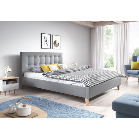 Čalouněná postel DAVID rozměr 120x200 cm Světle šedá TT-FURNITURE