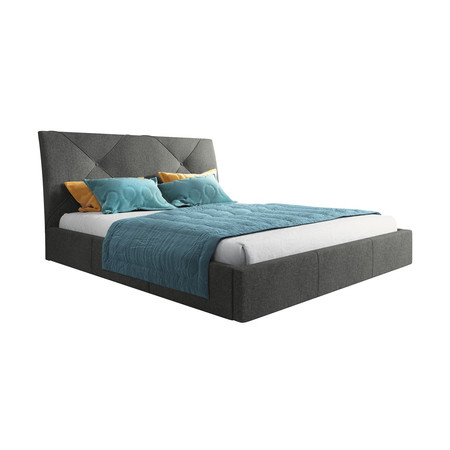 Čalouněná postel KARO rozměr 160x200 cm Tmavě šedá TT-FURNITURE