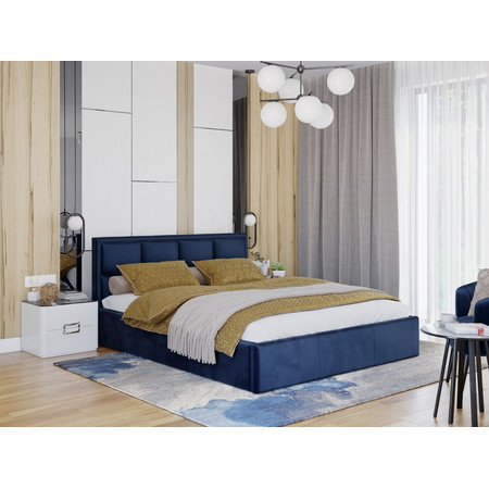 Čalouněná postel OTTO rozměr 140x200 cm Modrá TT-FURNITURE