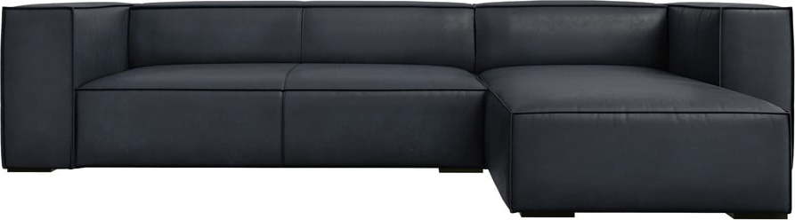 Černá kožená rohová pohovka (pravý roh) Madame – Windsor & Co Sofas Windsor & Co Sofas