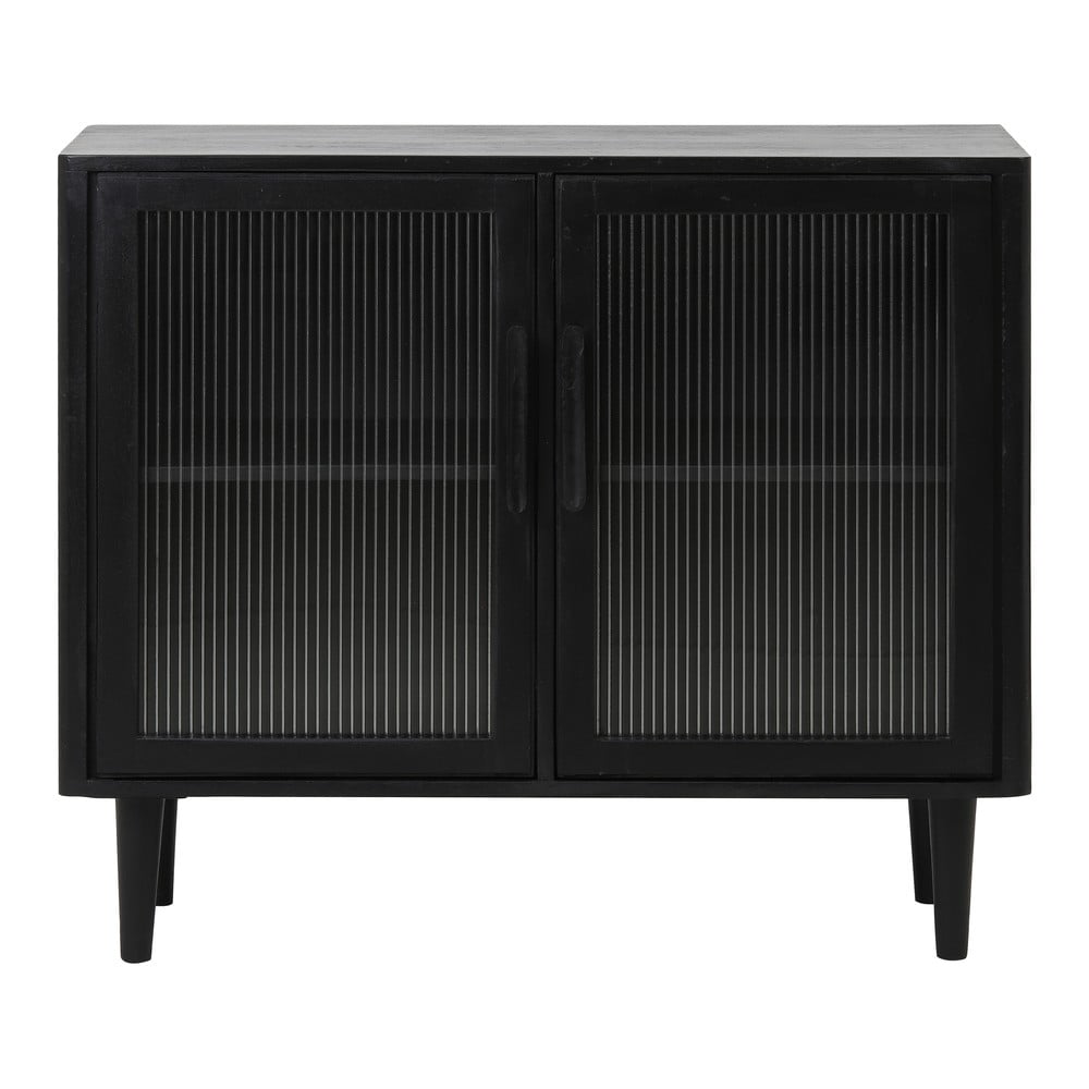 Černá vitrína z masivního dřeva 100x85 cm Mocu – Light & Living Light & Living