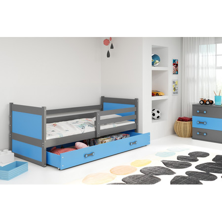 Dětská postel RICO 190x80 cm Modrá Šedá BMS
