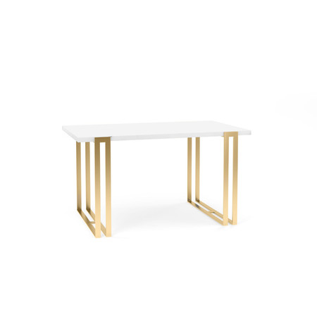 Jídelní stůl EWEN II 140 cm - bílá/zlatá SZAFFETO