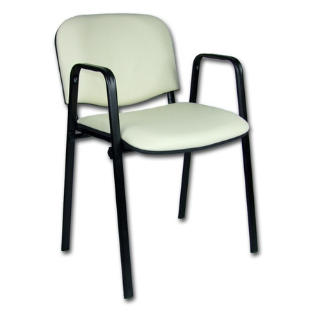 Konferenční židle ISO eko-kůže s područkami Bílá D18 EKO Mazur