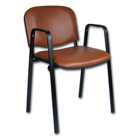 Konferenční židle ISO eko-kůže s područkami Hnědá D19 EKO Mazur