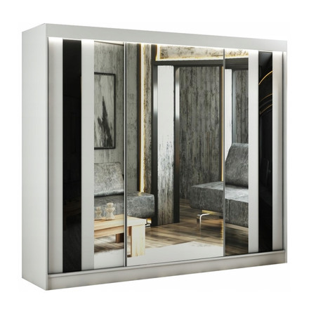 Kvalitní Šatní Skříň Como 250 cm Vanilka Dub Sonoma Furniture