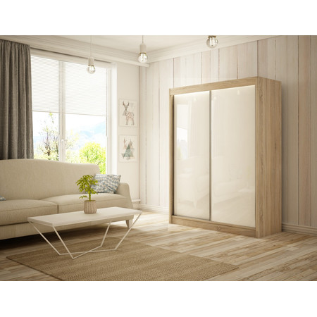 Kvalitní Šatní Skříň Peak 120 cm Bílá Dub Sonoma Furniture