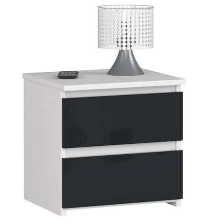 Noční stolek CL2 - bílá/grafit lesk Akord