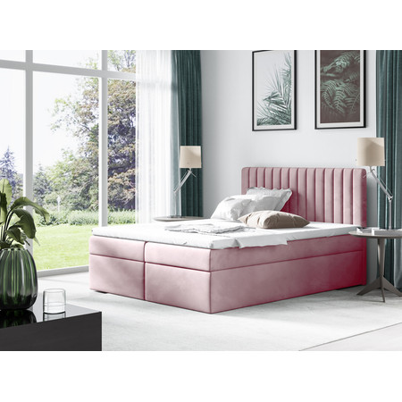 Postel 69 BISSAU 160x200 cm s úložným prostorem Růžová SG-nábytek