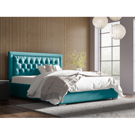 Postel DECLAN 20 STANDARD 120x200 cm - stříbrné nohy Tyrkysová SG-nábytek