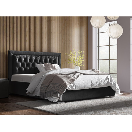 Postel DECLAN 20 STANDARD 90x200 cm - stříbrné nohy Černá SG-nábytek