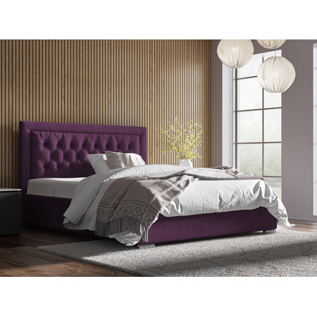 Postel DECLAN 20 STANDARD 90x200 cm - stříbrné nohy Fialová SG-nábytek