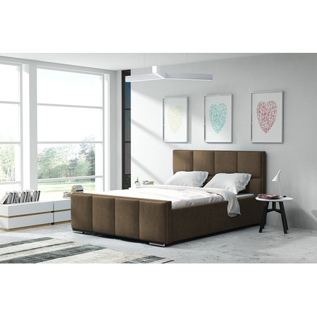 Postel OLIVIA 13 STANDARD 90x200 cm - stříbrné nohy Hnědá SG-nábytek