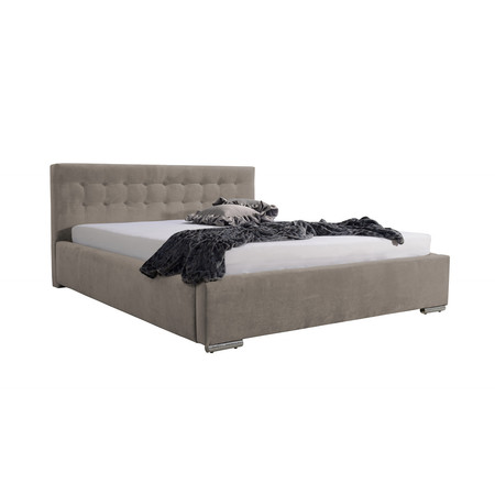 Postel PIPER 01 STANDARD 140x200 cm - stříbrné nohy Tmavě béžová SG-nabytek