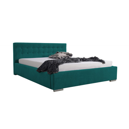 Postel PIPER 01 STANDARD 140x200 cm - stříbrné nohy Zelená SG-nabytek