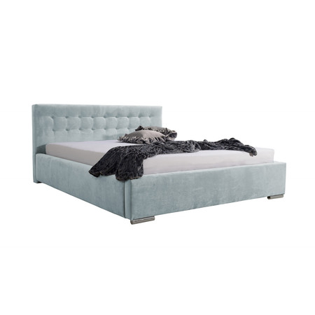 Postel PIPER 01 STANDARD 160x200 cm - stříbrné nohy Světle zelená SG-nabytek