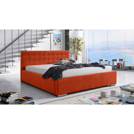 Postel PIPER 01 STANDARD 180x200 cm - stříbrné nohy Oranžová SG-nabytek