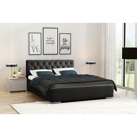 Postel RYAN 06 STANDARD 120x200 cm - stříbrné nohy Tmavě šedá SG-nabytek