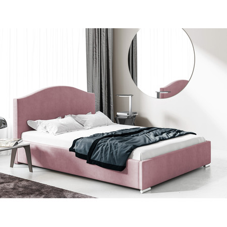 Postel TRISTEN 23 STANDARD 90x200 cm - stříbrné nohy Růžová SG-nábytek